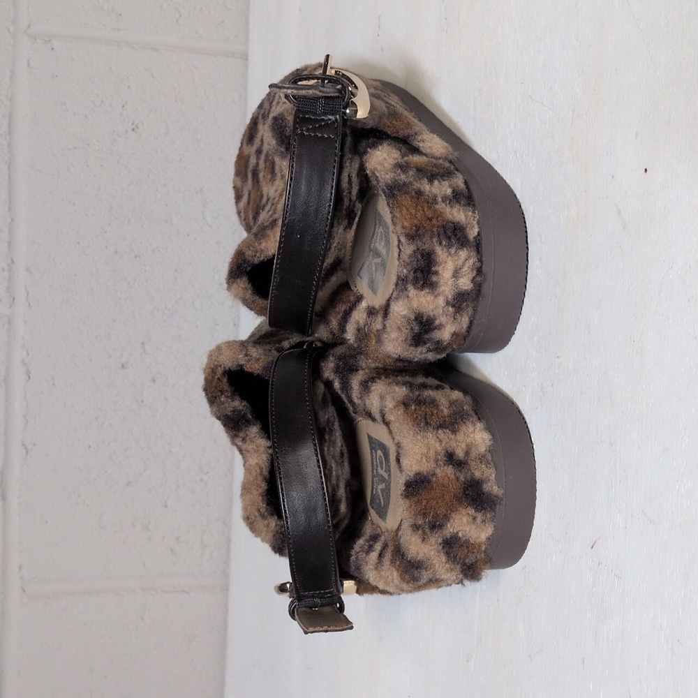 DV Dolce Vita Leopard Print Faux Fur Slingback Clogs Size 9, NWOT - Picture 2 of 6